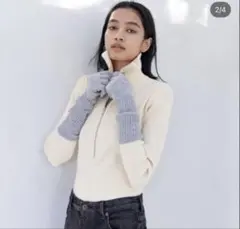 美品searoomlynn Zipperニット BODYスーツ　アイボリー