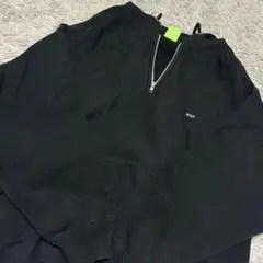 HUF ハーフジップパーカー　ブラック　M