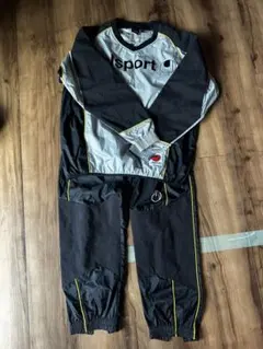 uhlsport ピステ上下セット /グレー 上S/ブラック下SS