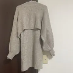 ［ Chico］短丈ハイネックリブニット+ミニワンピセットアップF