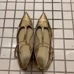 LE TALON Tストラップパンプス ゴールドのサムネイル