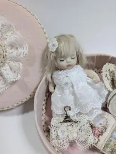 ★ちびくま工房　小さなbebeの　プレゼンテーションbox　アンティークレース ☆ちびくま工房 小さなbebeの プレゼンテーションbox アンティーク