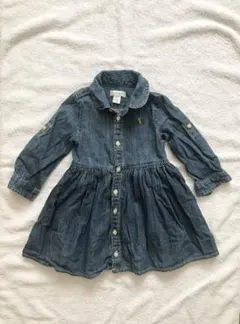 80cmラルフローレン　デニムシャツワンピース　女の子