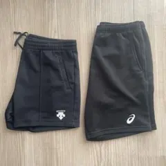 デサント ASICS 黒 ショートパンツ