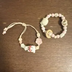 かわいい 猫 ブレスレット 伸縮性あり 2点