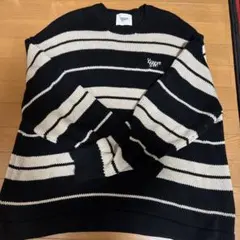 youngersongヤンガーソング マルチボーダーニット ブラック