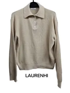 ローレンハイ　LAURENHI ベージュ ポロネックセーター