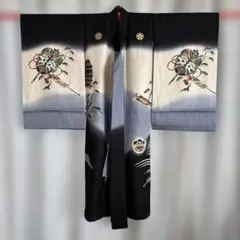 【五つ紋・正絹】男の子 祝い着セット／お宮参り着物 鷹柄 長襦袢付き 七五三のサムネイル
