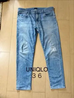 UNIQLO ウルトラストレッチスキニーフィットジーンズ ダメージ 36
