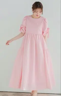 bitnabi 新品 ブロッサムワンピース ピンク 授乳服 ティアードドレス