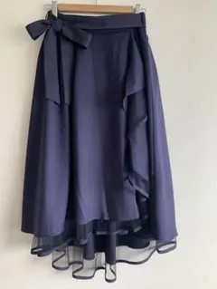 axes femme アシンメトリー フィッシュテール フレアスカート ネイビーのサムネイル