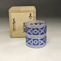 【茶道具】上野良樹造　ガラス蓋置　陶象造　花鳥画蓋置セット 茶道具】上野良樹造 ガラス蓋置 陶象造 花鳥画蓋置セット 2025