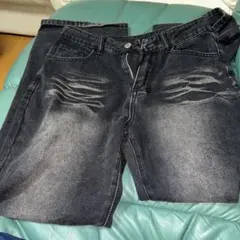 ブラック フェード加工 ブーツカットデニム