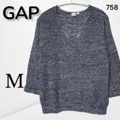【ギャップ】 コットンニット プルオーバー リラックス ネイビー系 M