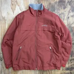 Eddie Bauer ウォームアップジャケット レッド ナイロンフリース 短丈