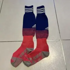 近日処分adidas サッカーソックス 青/ピンク　16〜19