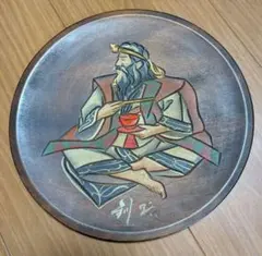 木製 円形皿 多色デザイン