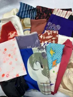 ハギレ　着物　ほどき　和風生地セット アソート　まとめ売り　複数　昭和　さるぼぼ