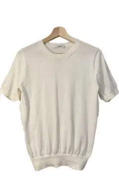 【SLOANE】 ホワイト 半袖ニット