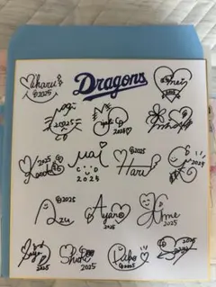 中日ドラゴンズ　2025チアドラ サイン色紙　アクリルスタンド