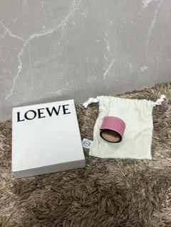 LOEWE ロエベ ブレスレット バングル ピンク アナグラム レザーのサムネイル