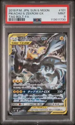 最安値【匿名配送】PSA9ピカチュウ＆ゼクロムGX SA 101/095