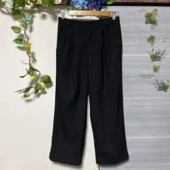 상태좋음 VIS ストライプ柄 ワイドパンツ ブラック Mサイズ ヴィス 柔らか