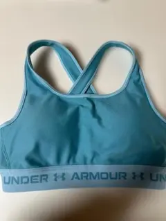 アンダーアーマー　UAクロスバッグブラ　ミッド　水色　MD