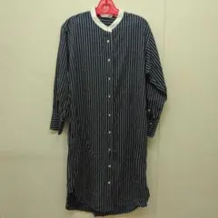 長袖　ボーダー　シャツワンピース　紺色　ネイビー　JWアンダーソン　ユニクロ