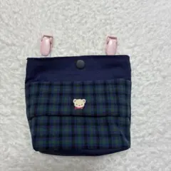 ファミリア風チェック柄の移動ポケット