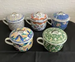 有田焼　古伊万里　京友禅　翔優窯　絵変わり茶碗蒸し器のサムネイル