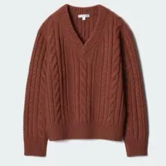 UNIQLO JWANDERSON ケーブルVネックセーター レッド