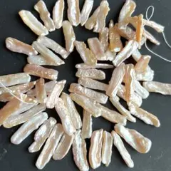 D 84淡水パール メタリック 虹色 ピンク 天然色 極粒 スティック ビワ