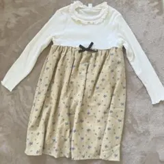 après les cours 花柄ワンピース 120 裏地付　長袖