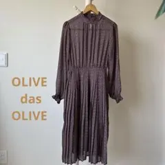 OLIVE des OLIVE小花柄 ロングスリーブ シアーワンピース 秋服