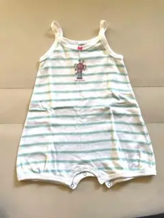ストライプ ノースリーブロンパース