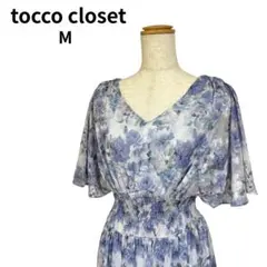 tocco closet トッコクローゼット 花柄シフォンワンピース Mサイズ