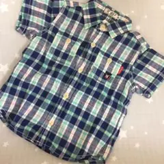 新品未使用 DOUBLE.B mikihouse 半袖チェックシャツ 90cm