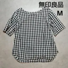無印良品　ギンガムチェックシャツ　ブラウス　コットン　Mサイズ
