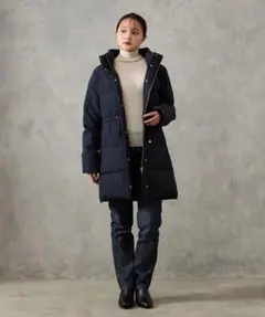 AIMER ストレッチタフタドロスト付きダウンコート
