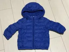 ユニクロ　フード取り外し可能青いダウンジャケット 80cm