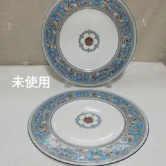 美品】ウェッジウッド フロレンティーンサーモンピンク 20.5cmプレート