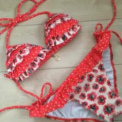 水着(ドット×花柄)
