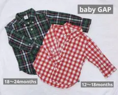 baby GAP チェック柄長袖シャツ2枚セット サイズ80