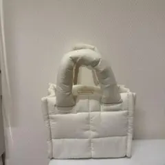 GU White Puff Mini Handbag