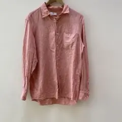 UNIQLO リネン長袖シャツ XL ピンク