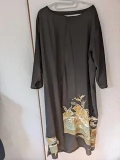 黒留袖着物リメイクロングワンピース