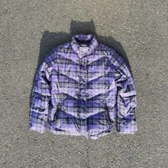 00s old uniqlo ダウンジャケット チェック柄 紫 y2k 古着