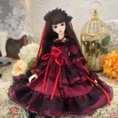 SD 1/4 BJD ドール服 ロリータワンピース 2点セット ブラック MDD