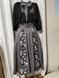 皺にならないフォークダンススカート モノトーンダマスク - メルカリ